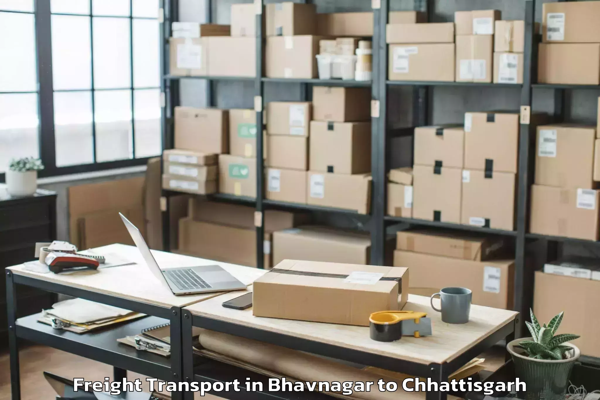 Reliable Bhavnagar to Udaipur Dharamjaigarh Freight Transport